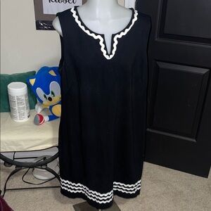 Talbots Black Dress with White Trim